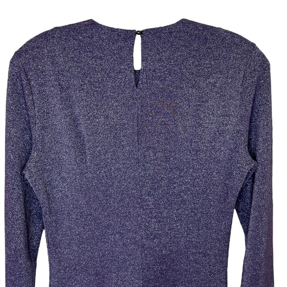 Musier Paris - Mini, Long Sleeve, Shimmer Knit Dress - Size 4-US (36 FR) Purple - Picture 15 of 17